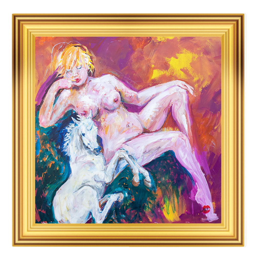 Nymph and Unicorn (Print)